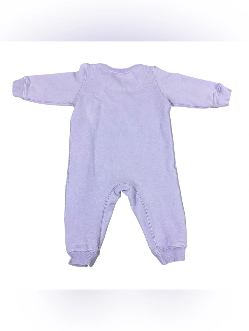 Roots Baby Romper 6-12M Lavender Purple Beaver Logo Organic Cotton Fleece